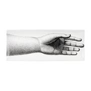 Vassoio rettangolare mano bianco/nero 38x14