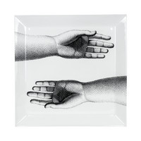 Vassoio quadrato mani bianco/nero 41x41